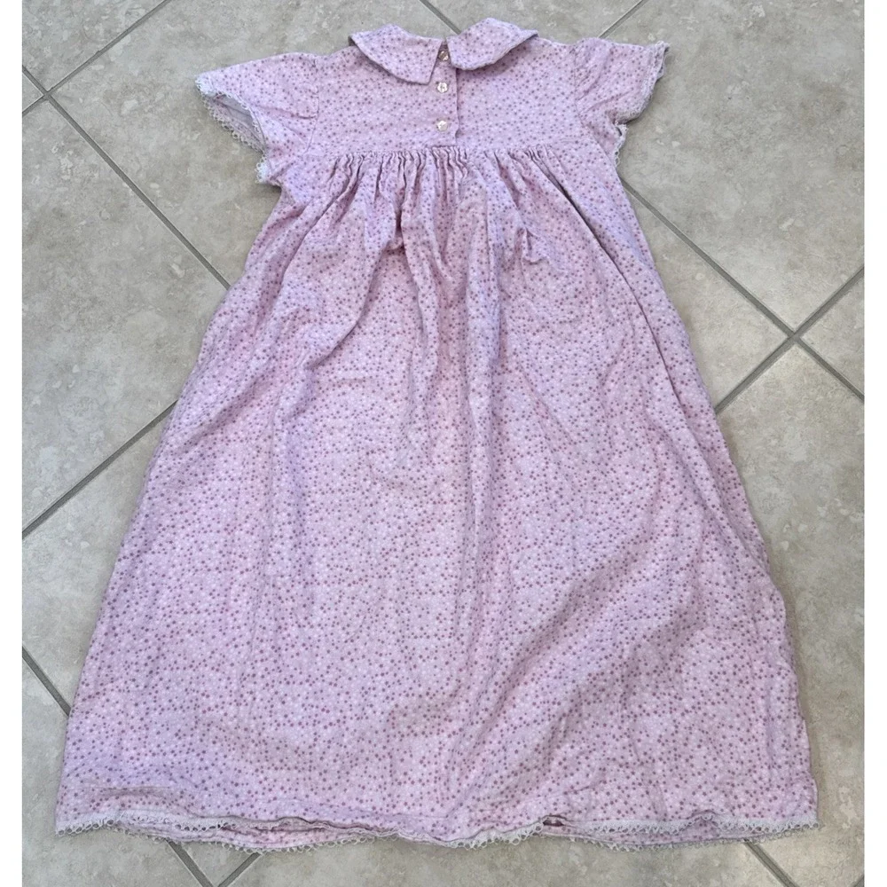Girls Nightgown Cottage Core Pink Floral Lace Size L?(10/12) Grany Prairie Fairy